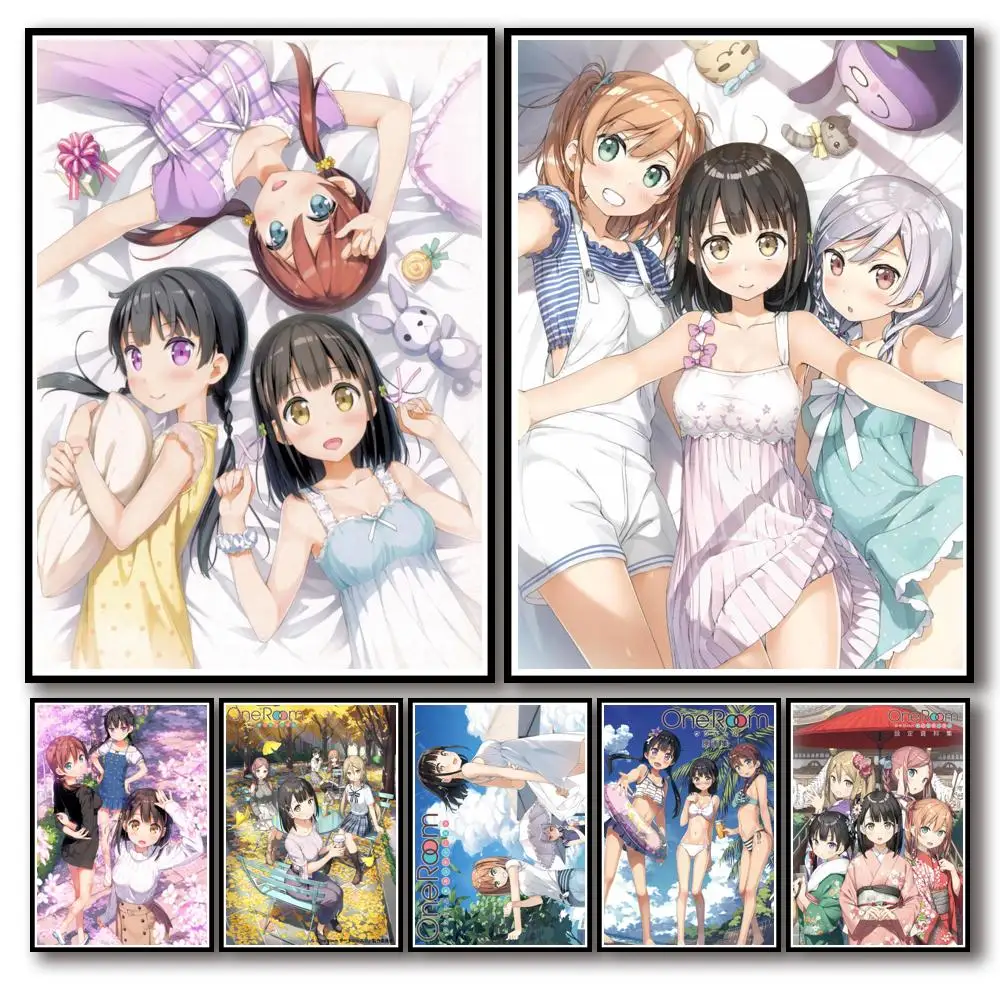 

9 видов конструкций аниме One Room белый бумажный плакат Hanasaka Yui художественные красивые наклейки на стену для кофейни бара