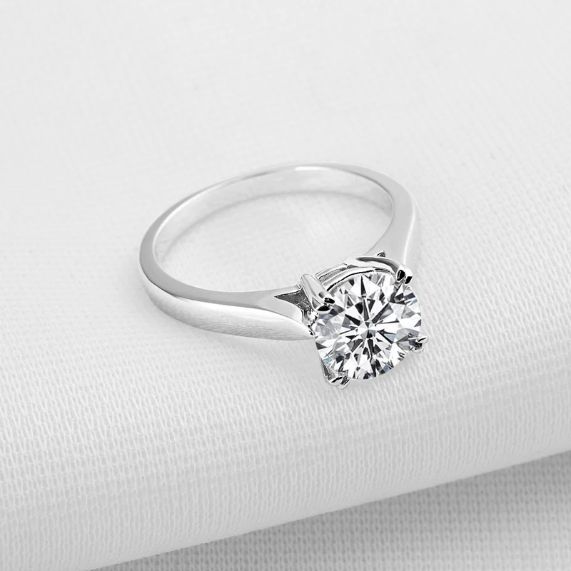 Женское кольцо из серебра 925 пробы с круглым вырезом|fine jewelry|925 silversterling |
