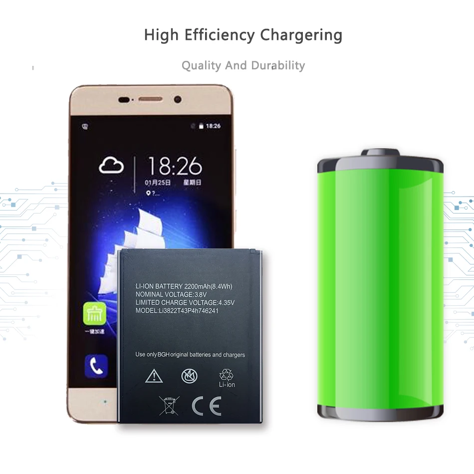 

2200mAh Lithium Li-ion Mobile Phone Replacement Batteries Li3822T43P4h746241 For ZTE Blade L4 Pro A465 A475 TWM Amazing X3s