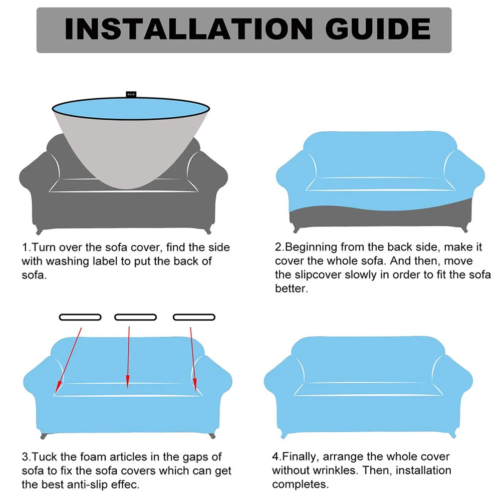 Флисовый чехол для дивана Универсальный водонепроницаемый однотонный