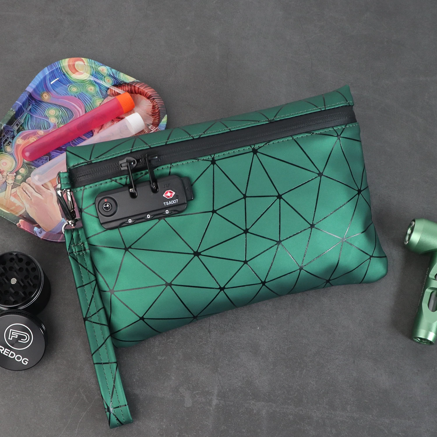 Сумка для курения FIREDOG с защитой от запаха ПУ Чехол табака кодовым замком