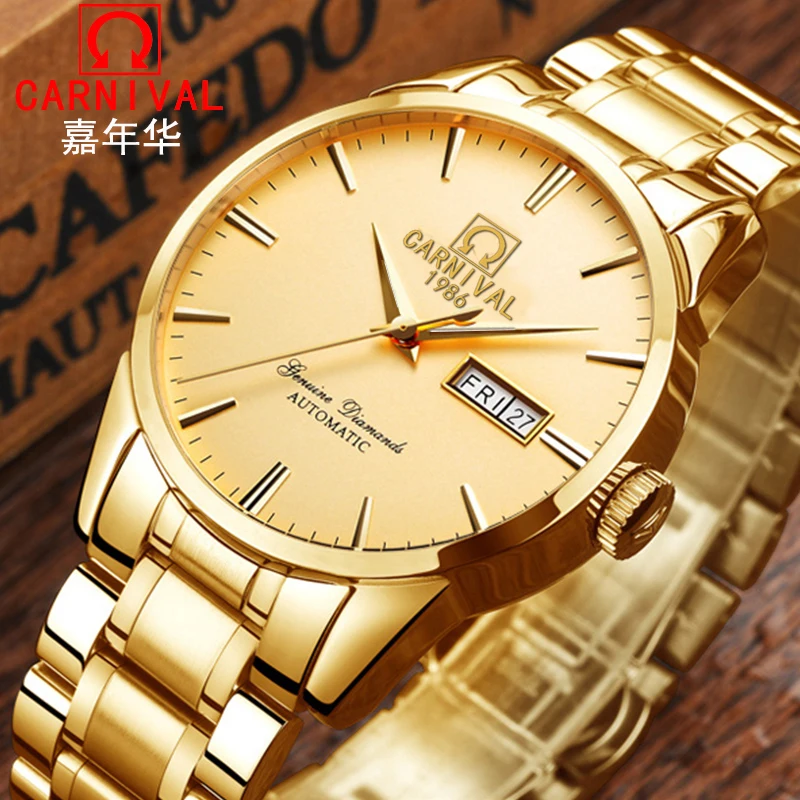 

Switzerland Carnival Top Brand Luxury Men Watches Automatic Self-Wind Watch Men Sapphire reloj hombre relogio clock C8646G-13