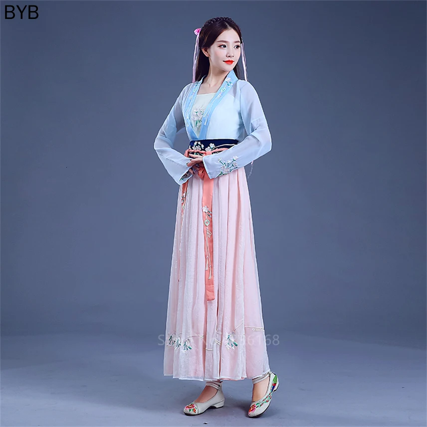 Традиционное китайское Новогоднее женское сказочное платье Hanfu народные