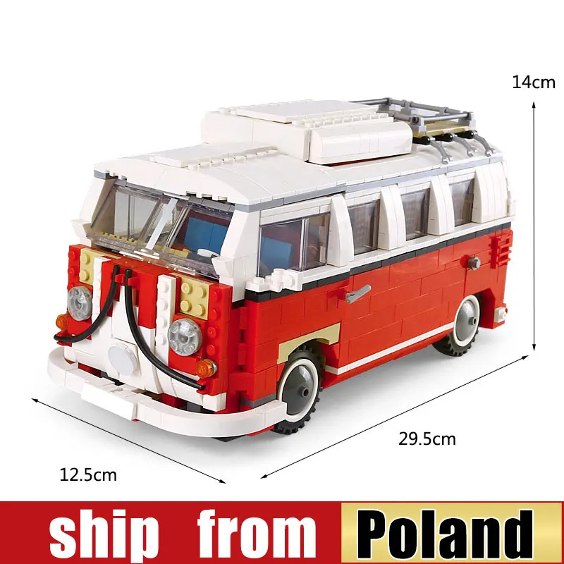 Новая техническая серия 1342 шт. Volkswagen T1 Camper модель автомобиля-фургона строительные блоки наборы набор кирпичей совместимые 10220 игрушки подарки