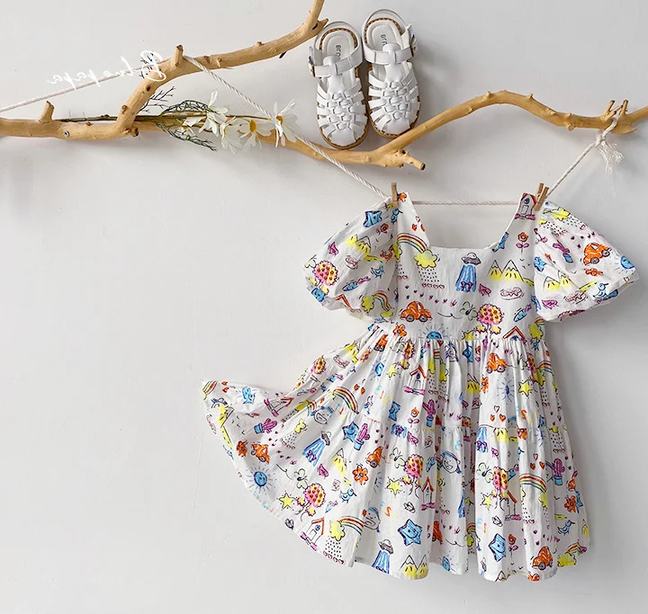 

Платье для девочек Mihkalev, летнее платье-пачка с оборками, с открытыми плечами, 2021