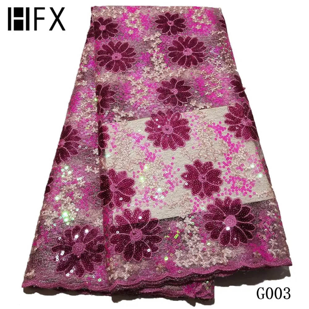 HFX новейшая винно-Красная Блестящая кружевная ткань высокого качества