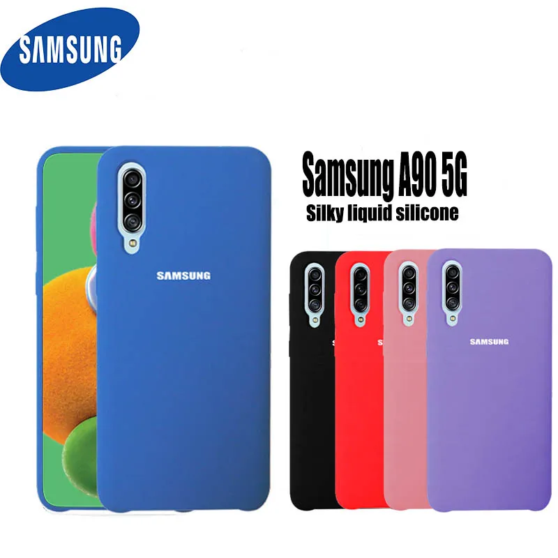 Samsung A90 5G оригинальный мягкий жидкий силиконовый чехол Защита для Galaxy телефона