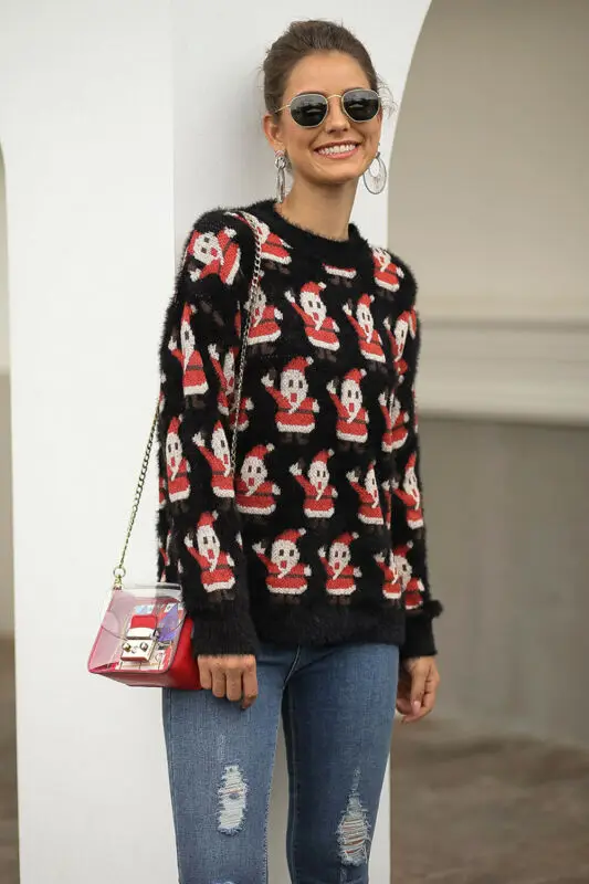 

Women Xmas Winter Jumper Sweatshirt Christmas Loose Pullover Tops Blouse