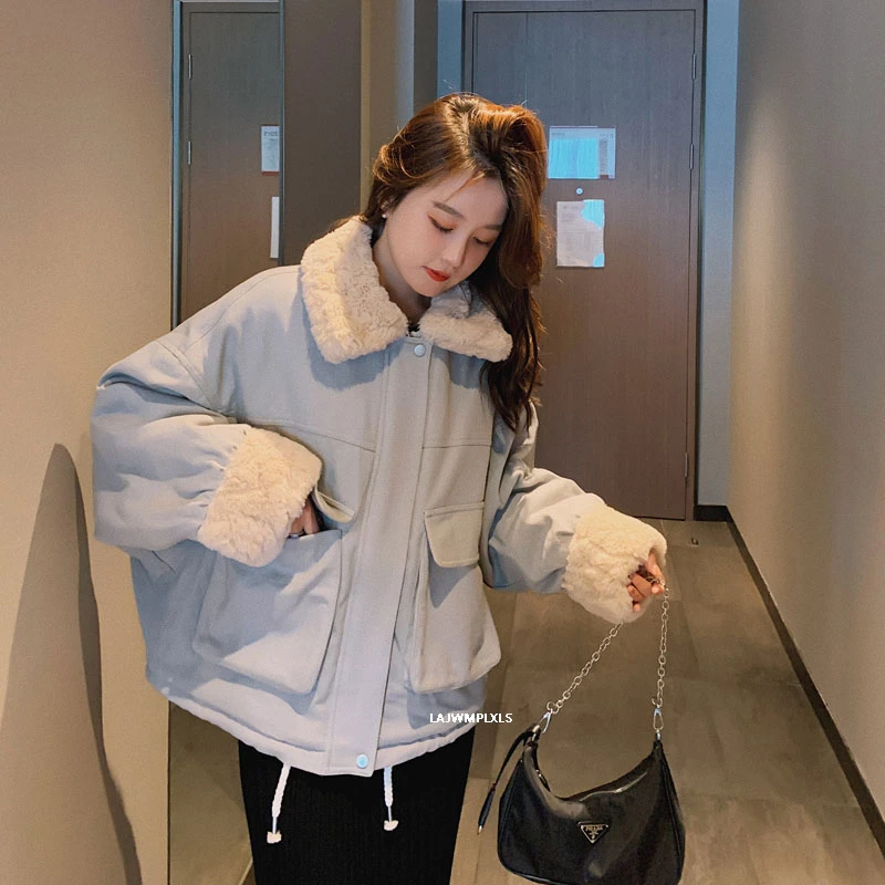 Новинка 2021 плотное теплое зимнее пальто с меховым воротником женские