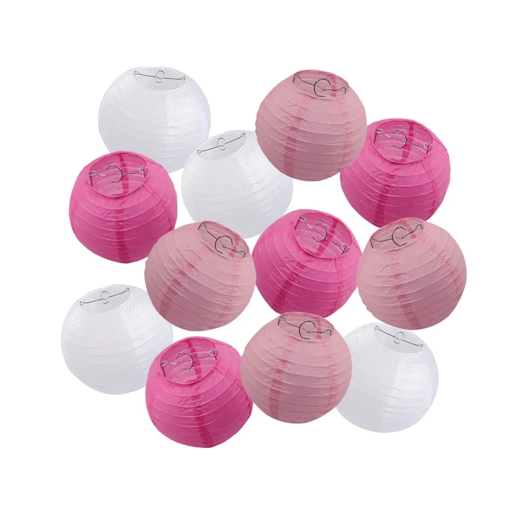 12 шт./лот Смешанные 3 цвета розовый/синий/зеленый подвесной круглый бумажный