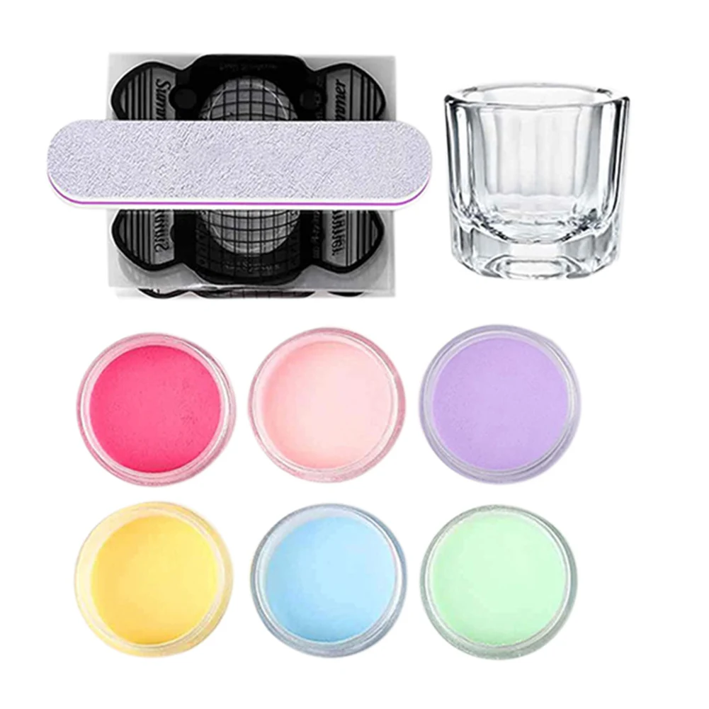 Acrylic Powder Nail Set Crystal kit Liquid with Brush Art Decoration Manicure Tools | Красота и здоровье