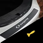 1 шт. декоративная наклейка из углеродного волокна на задний бампер автомобиля, устойчивая к царапинам наклейка для Ssangyong kyron rexton, korando actyon аксессуары