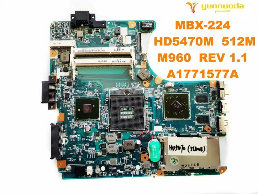 Original for SONY MBX-224 laptop  motherboard MBX-224  HD5470M  512M  M960  REV 1.1  A1771577A   tested good free shipping