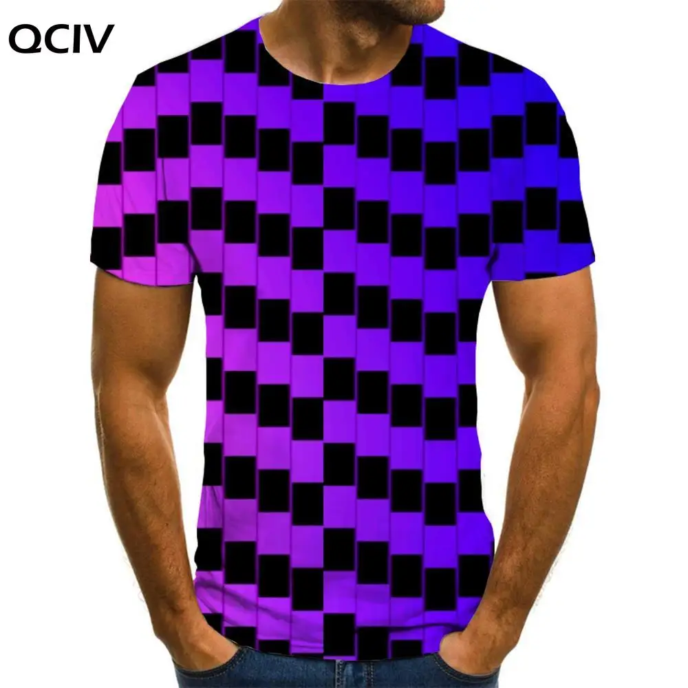 

QCIV Brand Geometry T-shirt Men Pattern Tshirts Casual Creativity Shirt Print Art Anime Clothes Mens Clothing Punk Rock Cool
