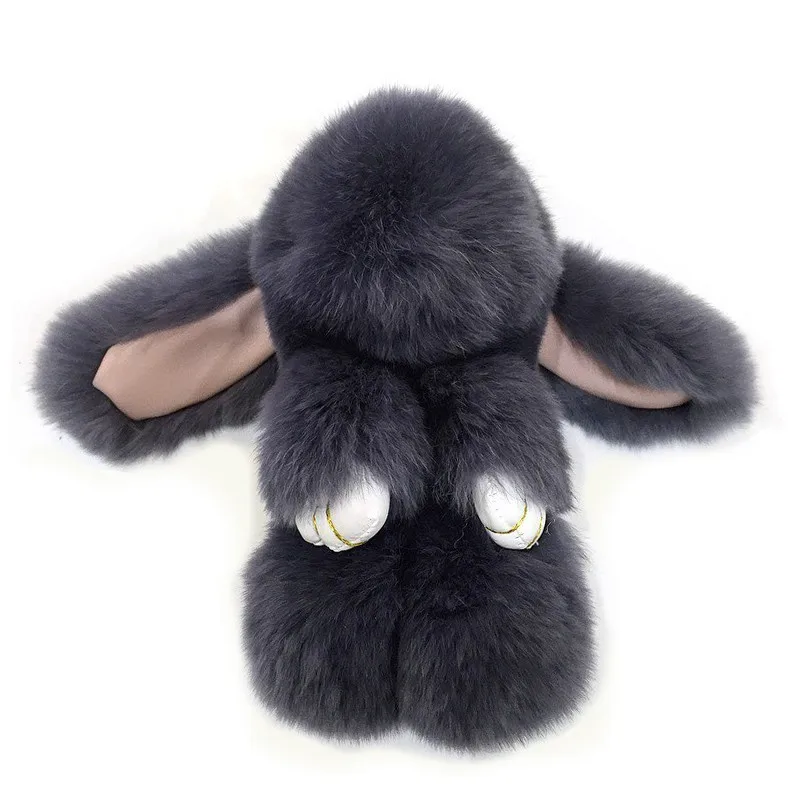 1pc 13cm Fluffy Real Rabbit Fur Pompon Bunny KeychainTrinket Women Toy Pompom Key Ring Car Chain | Игрушки и хобби