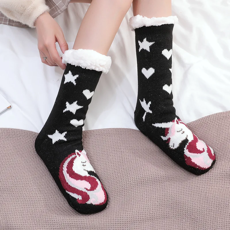 Women Winter Socks Thicken Knitting Cotton Soft Warm Casual Hosiery Men  Christmas Gift Unisex Indoor Sleep Floor Socks