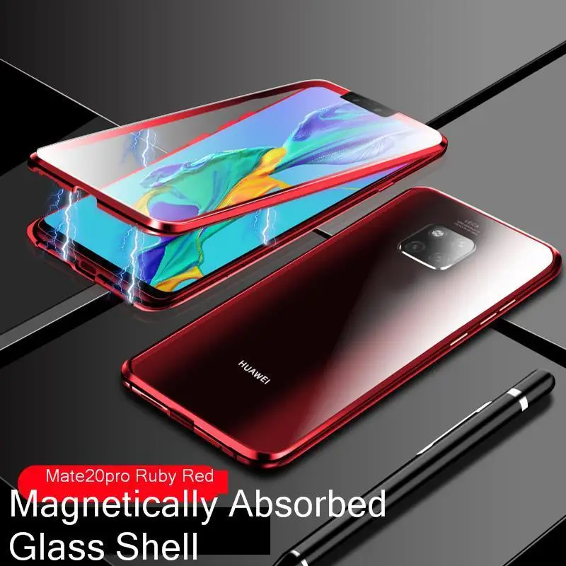 Магнитный 360 Полный Чехол для huawei mate 20 Pro P30 mate 20 Lite металлический передний задняя крышка из закаленного стекла huawei mate 20 Pro 20X чехлы