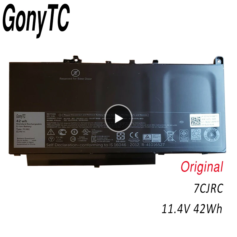 

GONYTC 7CJRC 11,4 V 42WH новый оригинальный аккумулятор для ноутбука 7CJRC для Dell Latitude E7270 E7470
