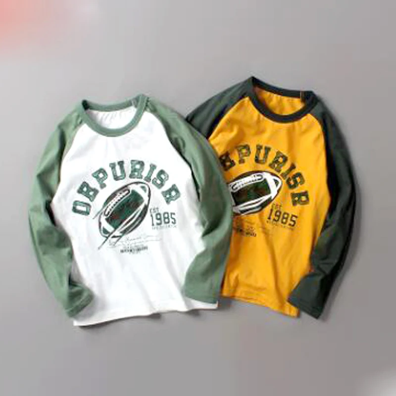 

Kids clothes T-shirt sweat cartoon print boy girl spring autumn long-sleeved bottoming shirt cotton 4-12y child quality clothing
