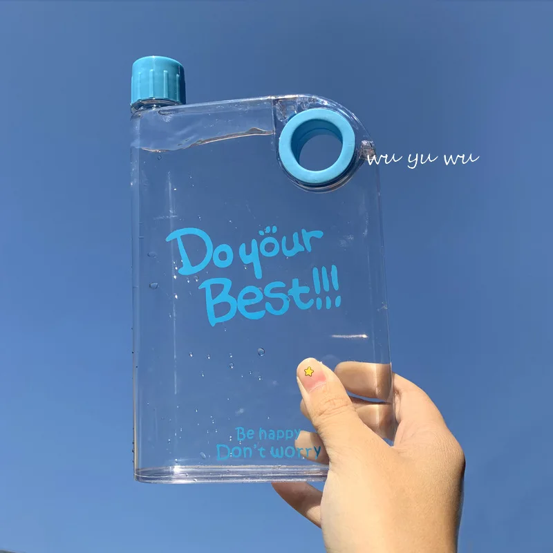 

WICK AND HIS PETS A5 Frosted Plastic Cup Simple Square Transparent Flat Kettle Custom Logo Advertising Printing Gift Cup