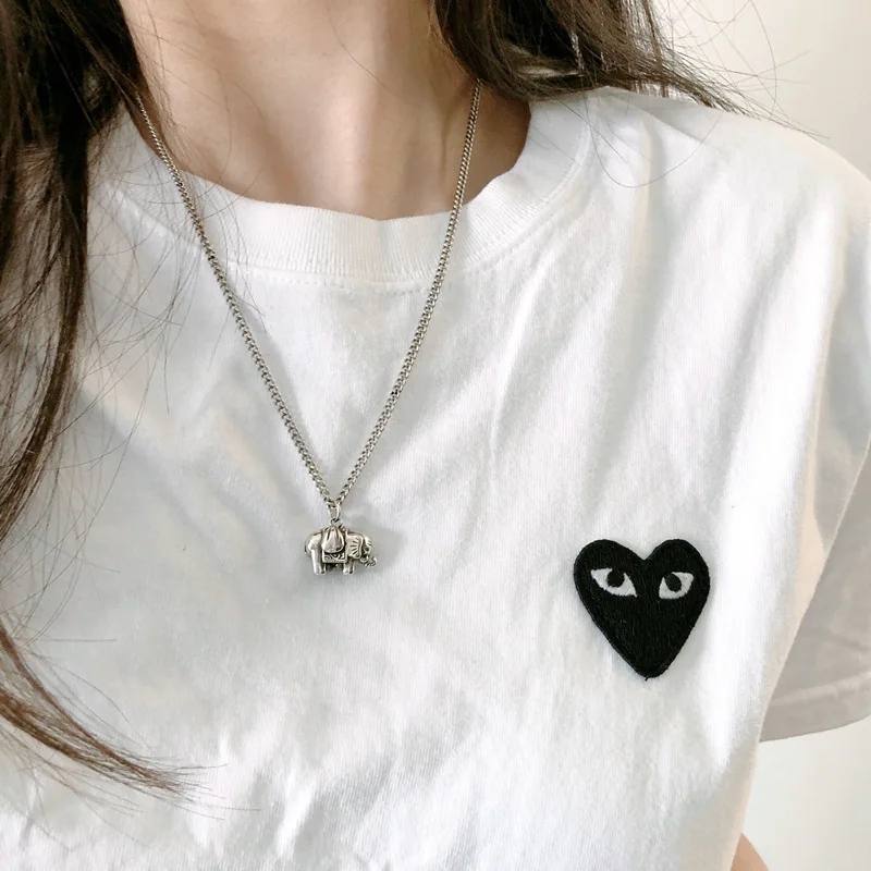 

FMILY Minimalist 925 Sterling Silver Personality Elephant Necklace Retro Fashion Hip Hop Punk Clavicle Chain for Girlfriend Gift