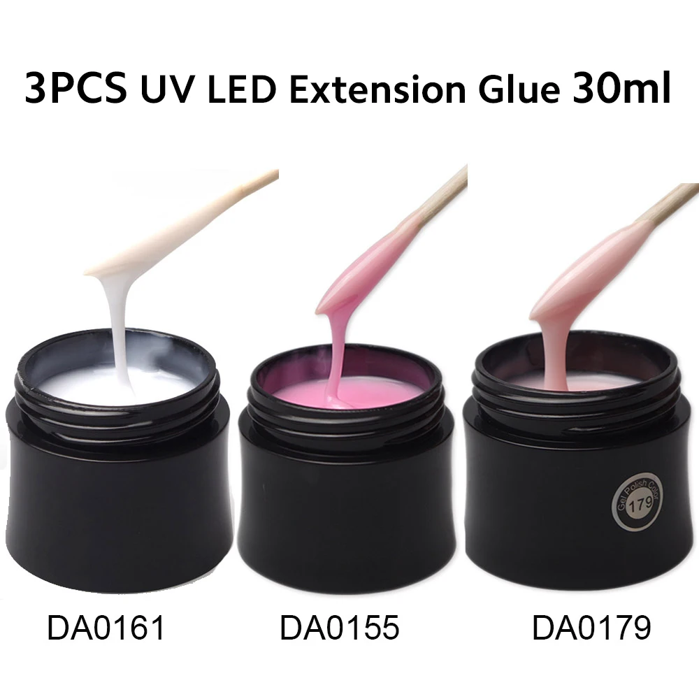 

MONAS 3PCS Natural Nude Camouflage Color Strengthen Nail Gel 30g Gel Nail Extension Free Shipping