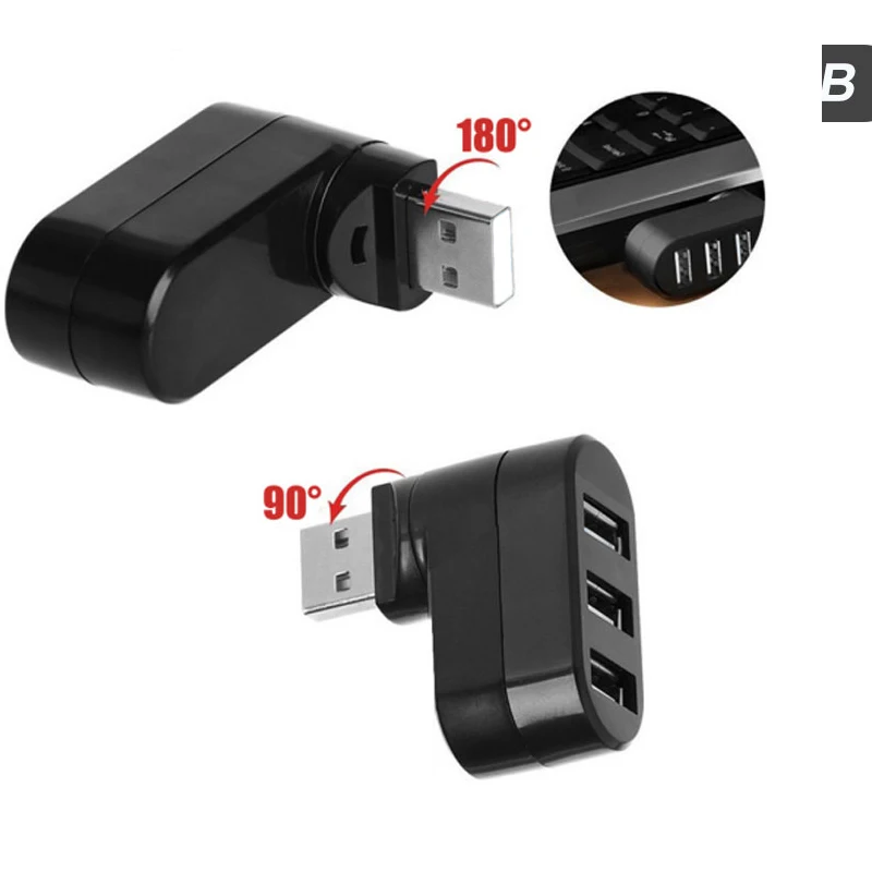 Usb-хаб, вращающийся, высокоскоростной, 3 порта, USB, несколько концентраторов, 2,0, USB адаптер для ноутбука, компьютера, концентратор, USB, несколько карт-ридеров, адаптер