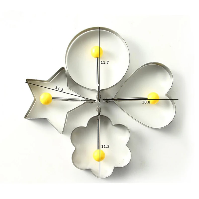 4 шт. толще Нержавеющая сталь форма для обжаривание яиц инструменты омлета на