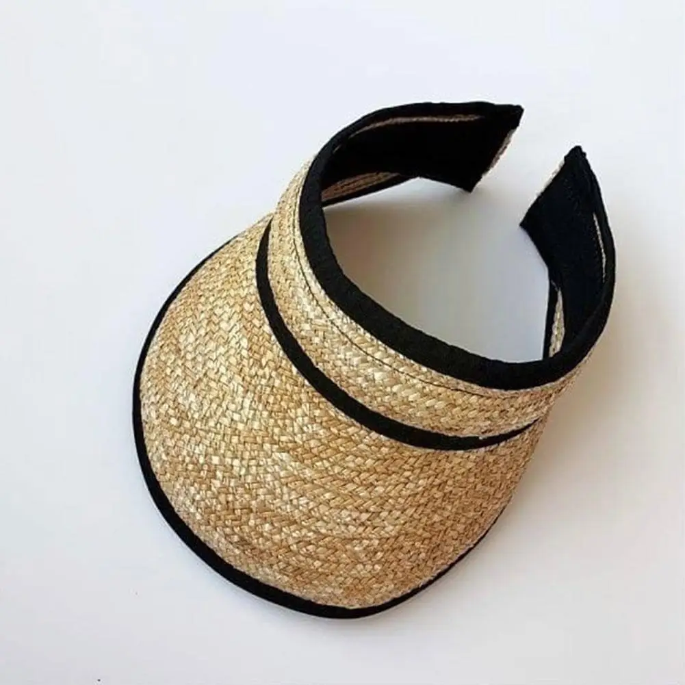 

Hair Hoop Empty Straw Hat Female Korean Style Outdoor Sunscreen Hat Top No Seaside Vacation Sunshade E5I7