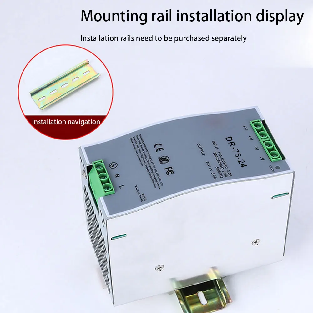 

Din Rail Switching AC to DC PWM Switching Power Supply DR-75-24 24V 76.8W Converter Protection for Industrial Switch Transformer