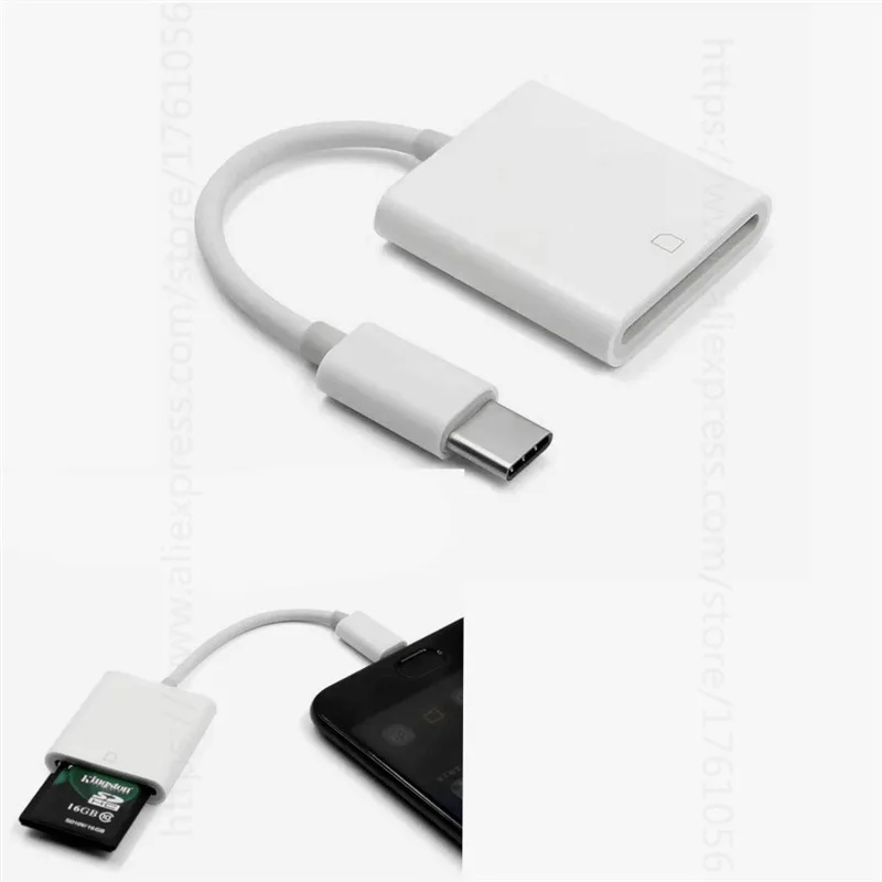 Кардридер USB C-SD адаптер Type C Thunderbolt 3 совместимый с iPad Pro 2018 MacBook Pro/Air Samsung Galaxy S10/S9/S8 |