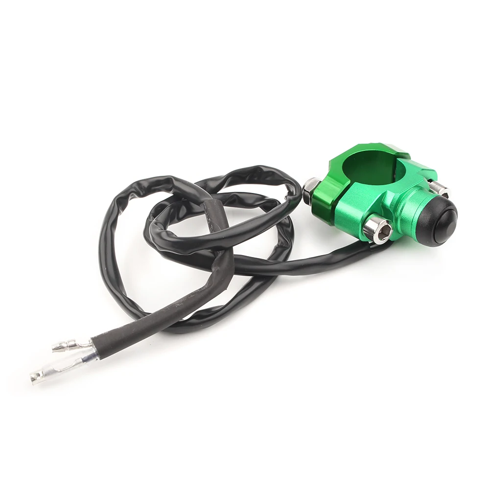 

Green Universal Rotating Bar Clamp Start Stop Kill Switch Button for 7/8 22 Handlebar