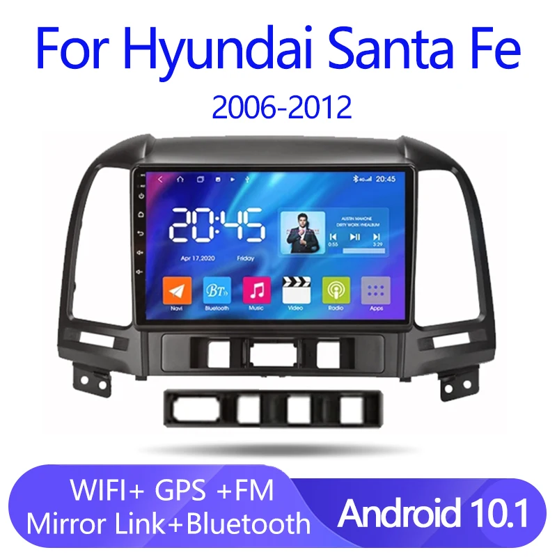 

Android 10.1 2GB+32GB DSP Car Radio Multimidia Video Player Navigation GPS For Hyundai Santa Fe 2 2006-2012 2din Head Unit