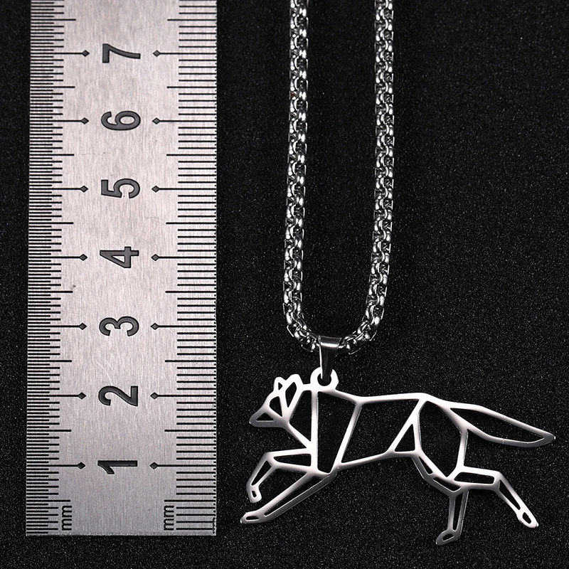 wolf 1 Myshape 316L ювелирные изделия из нержавеющей стали кролик Тигр Леопард волк лиса кошка слеза Единорог из нержавеющей стали наземное животное ожерелье - Окраска металла: wolf 1