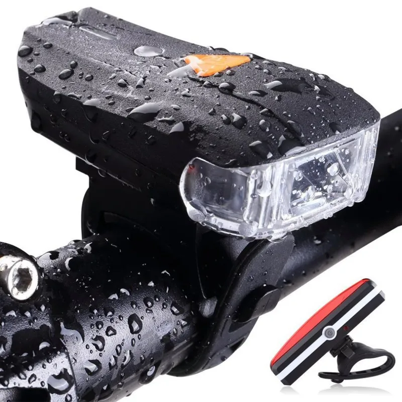 

Bicycle front light usb rechargeable tail light kit night riding light