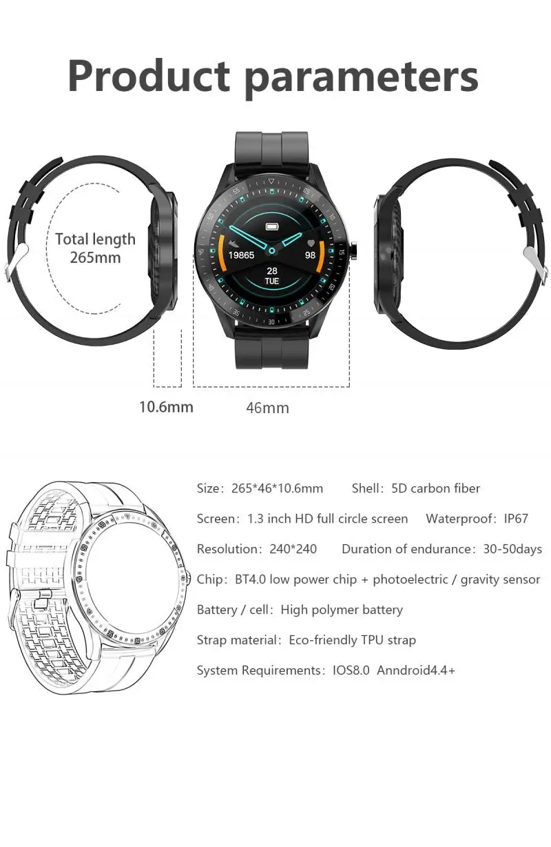 2021 full touch smart watch men sports clock ip68 waterproof heart rate monitor smartwatch for iosandroid phone wearable devices free global shipping