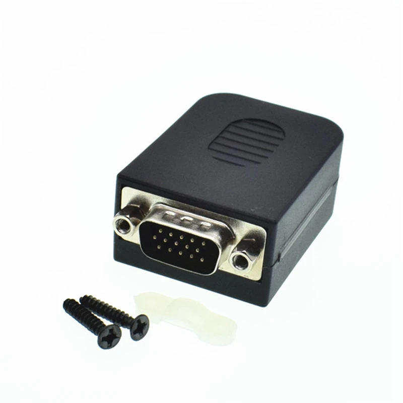 DB15 Мужская гайка адаптер коннектор стандартный разъем VGA с пластиковой крышкой 3 +