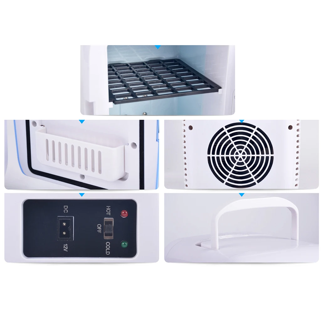 

4L Mini Car Fridge Travel Refrigerator Portable 12V AC/DC Powered Cool Heat Cooler and Warmer Home Office Freezer Car Skincare