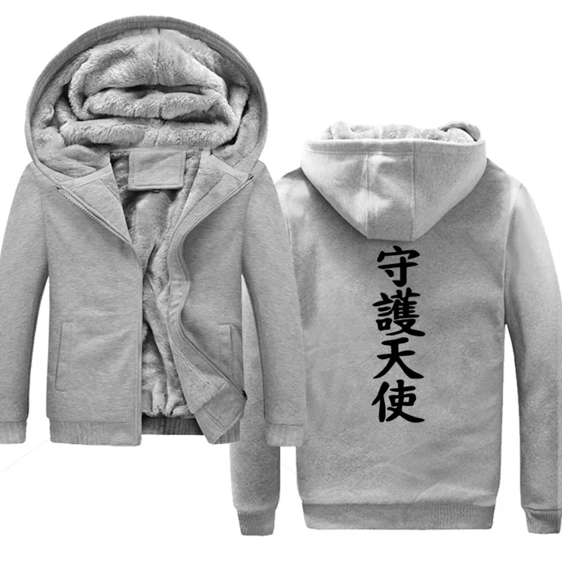 

Plus size for Hoodies Men Hieroglyph Angel Guardian Thicken Jacket Zipper Coat Hoodies & Sweatshirts Up-to-date Jacket