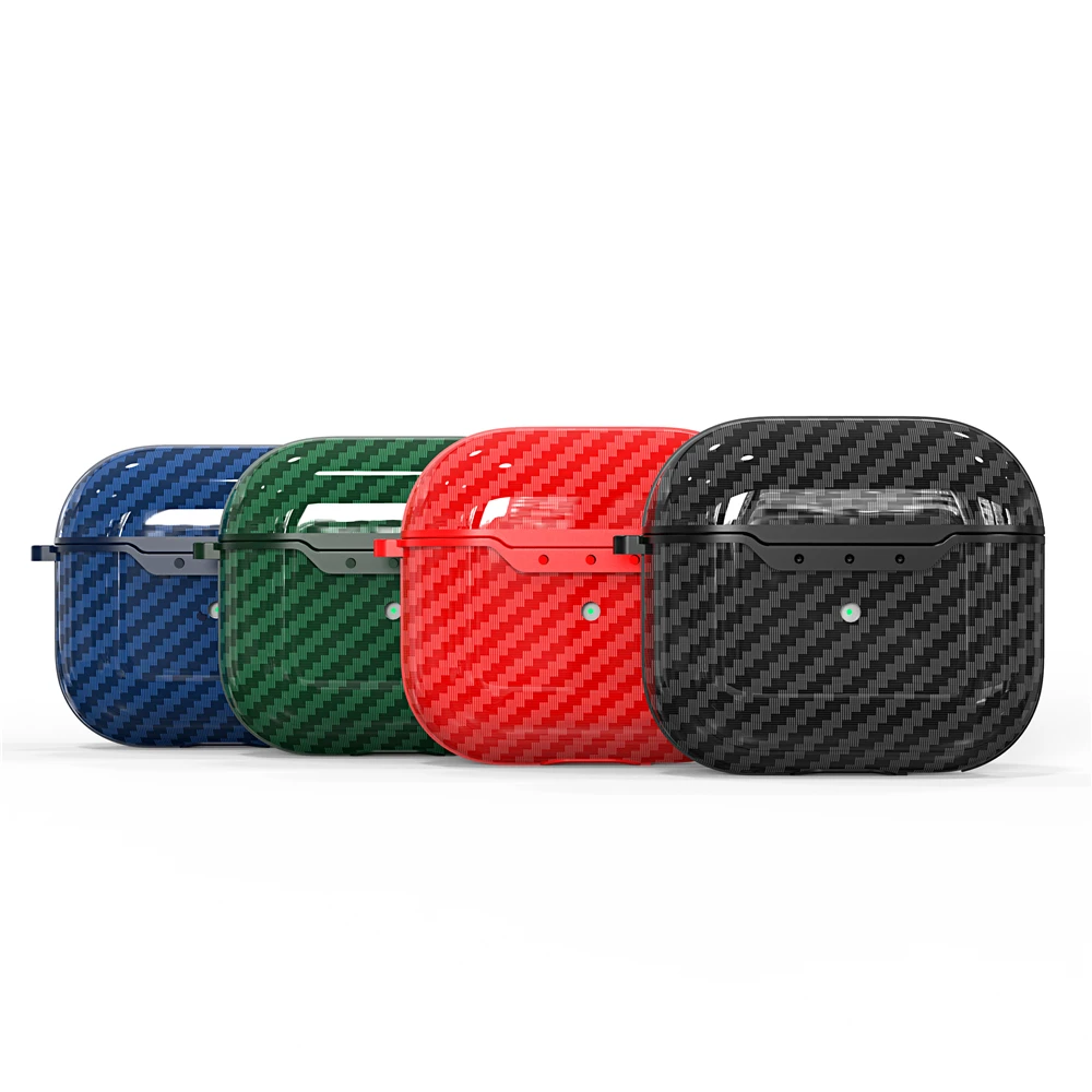 

Protective Case For Apple AirPods Pro 3 Carbon Fiber Scratch-resistant Cases Anti-drop Wireless Earphone Cover With Keychain