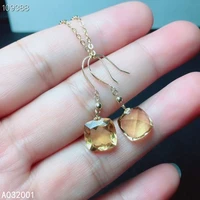 kjjeaxcmy fine jewelry citrine 18k gold women gemstone earrings luxury hot selling