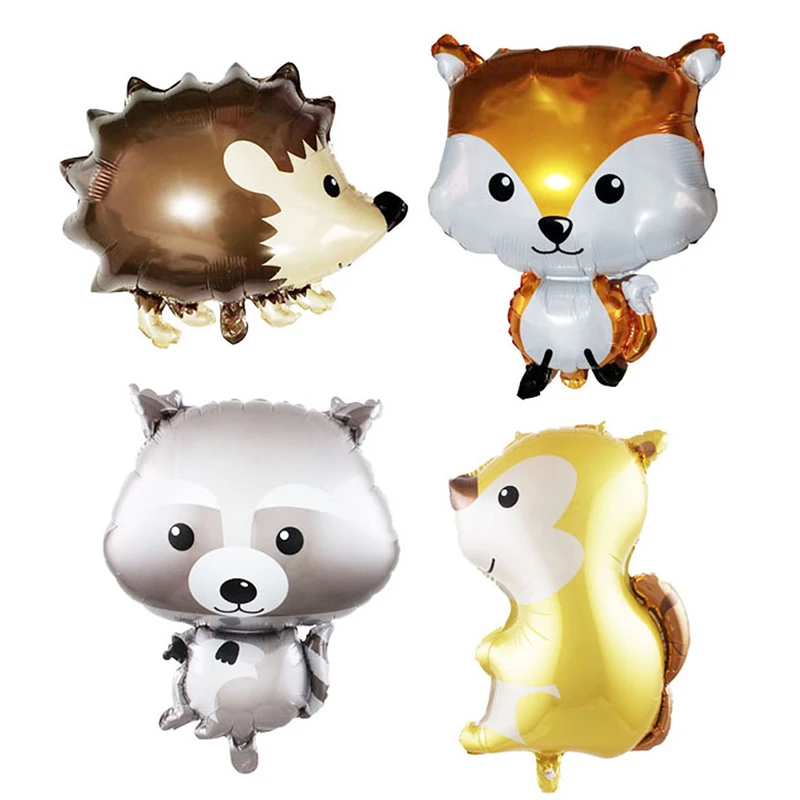 Воздушный шар в виде лесных животных украшенный алюминиевой пленкой для
