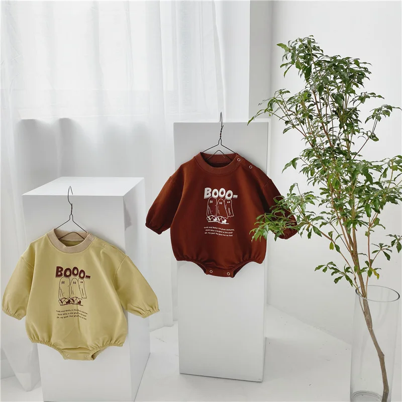 Детские комбинезоны с милым мультяшным принтом Мягкие хлопковые боди длинными