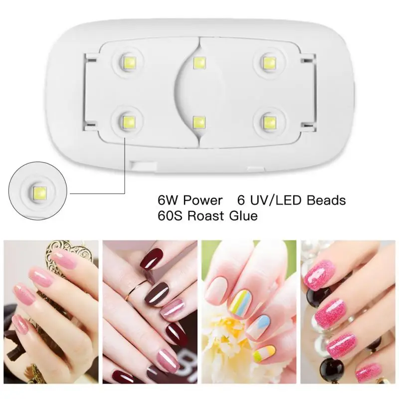 

Sunmini 6W UV LED Lamp Nail Dryer Home Use Nail Gel Polish Dryer Machine Portable Nail Art Tools Dropshipping TSLM1