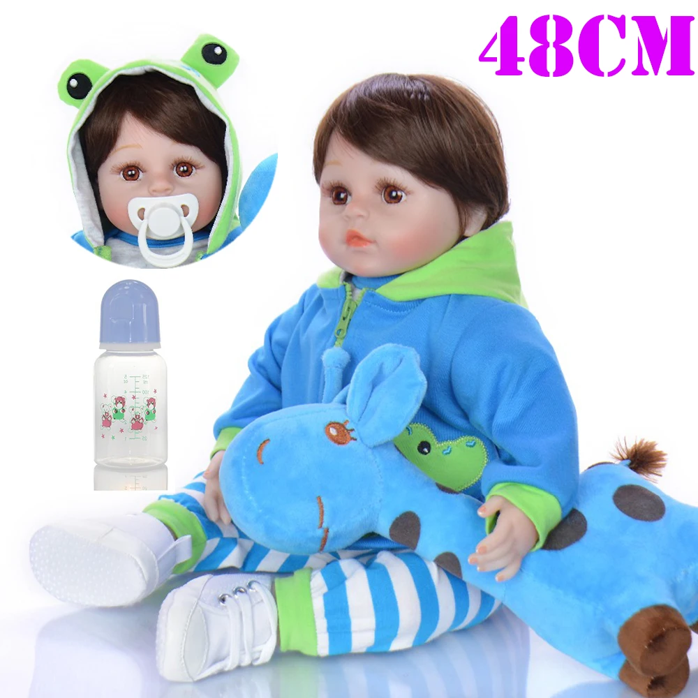 

NPKCOLLECTION 19inches 48cm silicone reborn baby boy doll bebes reborn realista newborn baby toys for kids xams Gift bonecas