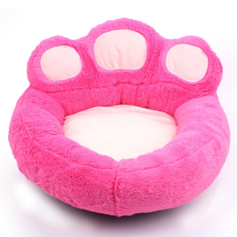 

Pet Dog Cat Winter Warm Fleece Dog Bed Round Small Medium Large Dog Beds Cute Paw Kennel For Cat Puppy Sofa Beds