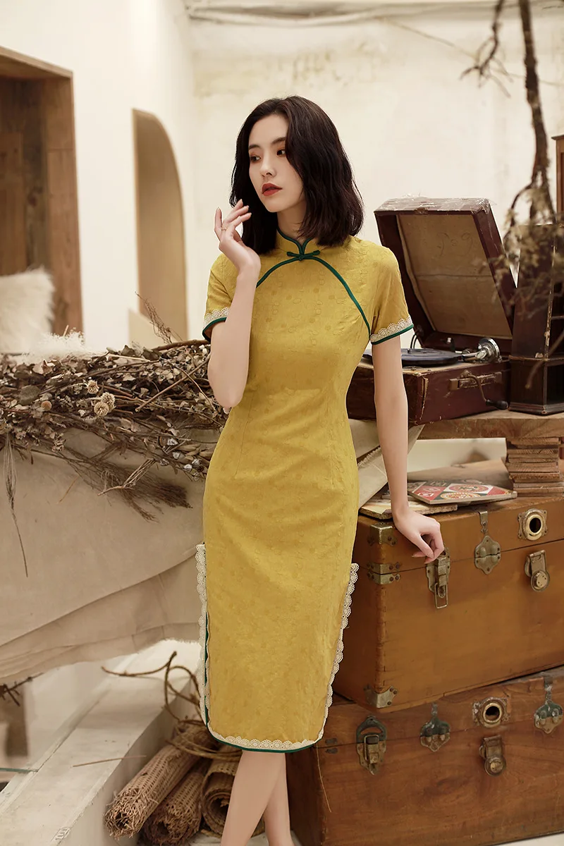 Китайское платье свадебное кружевное традиционное платье для женщин cheongsam китайский стиль длинное qipao с вырезами кружевное вечернее платье