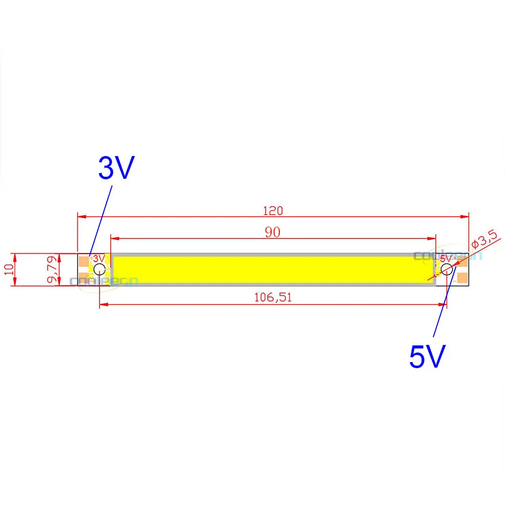 Светодиодный ная лента COB 3 в 5 В Вт холодный белый красный зеленый