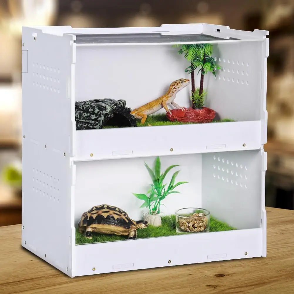 Двухслойная для разведения рептилий коробка рыбоводства домашних животных змей