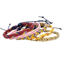hand weave braided bracelets for women men bohemian vintage waxed cotton rope ethnic charm bracelets brazil boho jewelry